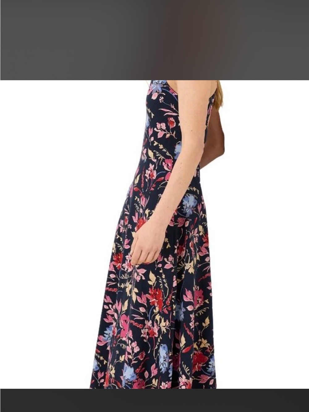 Taylor Navy Floral Maxi Dress with Pink and Blue Blooms